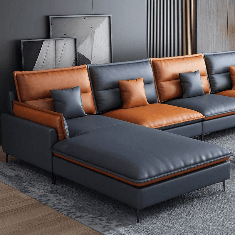 Casual Straight Stain Resistant Sofa in Dark Grey with Horizontal Orientation, Sponge Seat Fill, and Square Arm - image 7