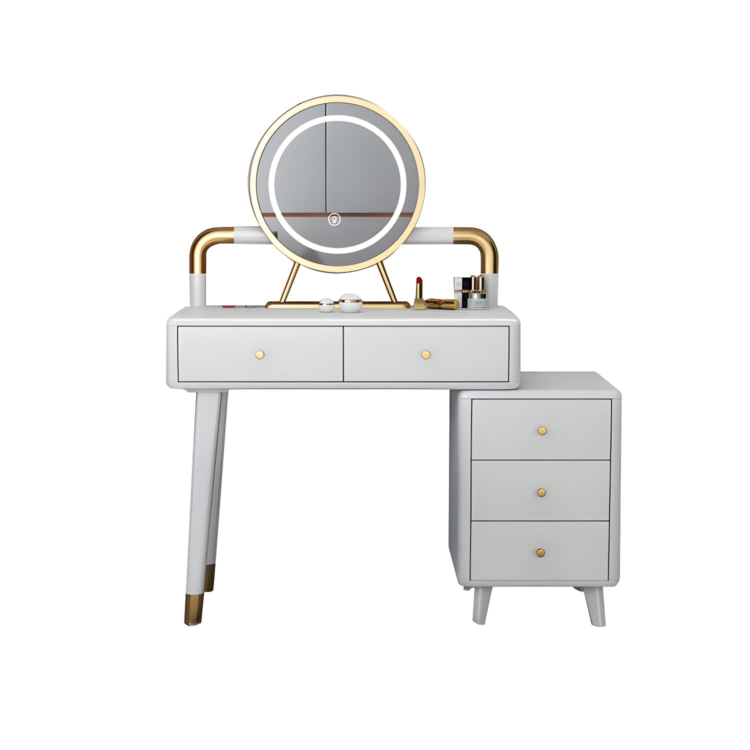 Solid Wood Make-up Vanity With Drawers and Stool for Bedroom - image 18