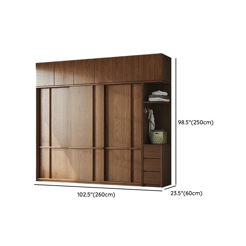 Stylish Coffee Modern Lumber Standalone Armoire Cabinet with Soft Close Drawers and Doors, Interior Shelves - image 34