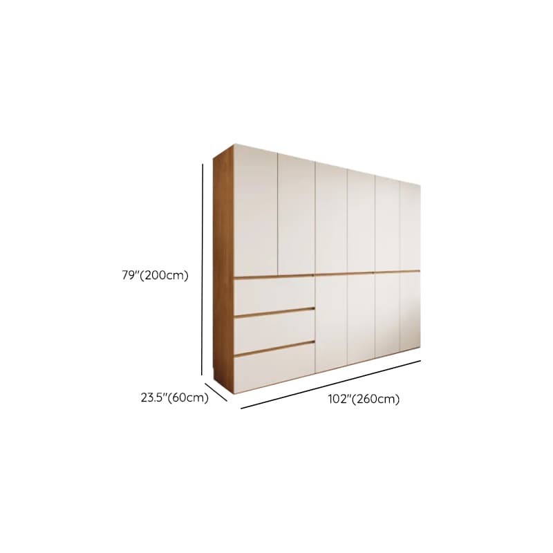White Minimalist Laminate Wardrobe Closet with 3-Drawer/6-Drawer, Soft Close Door, Interior Shelves, and Clothing Rod - image 23