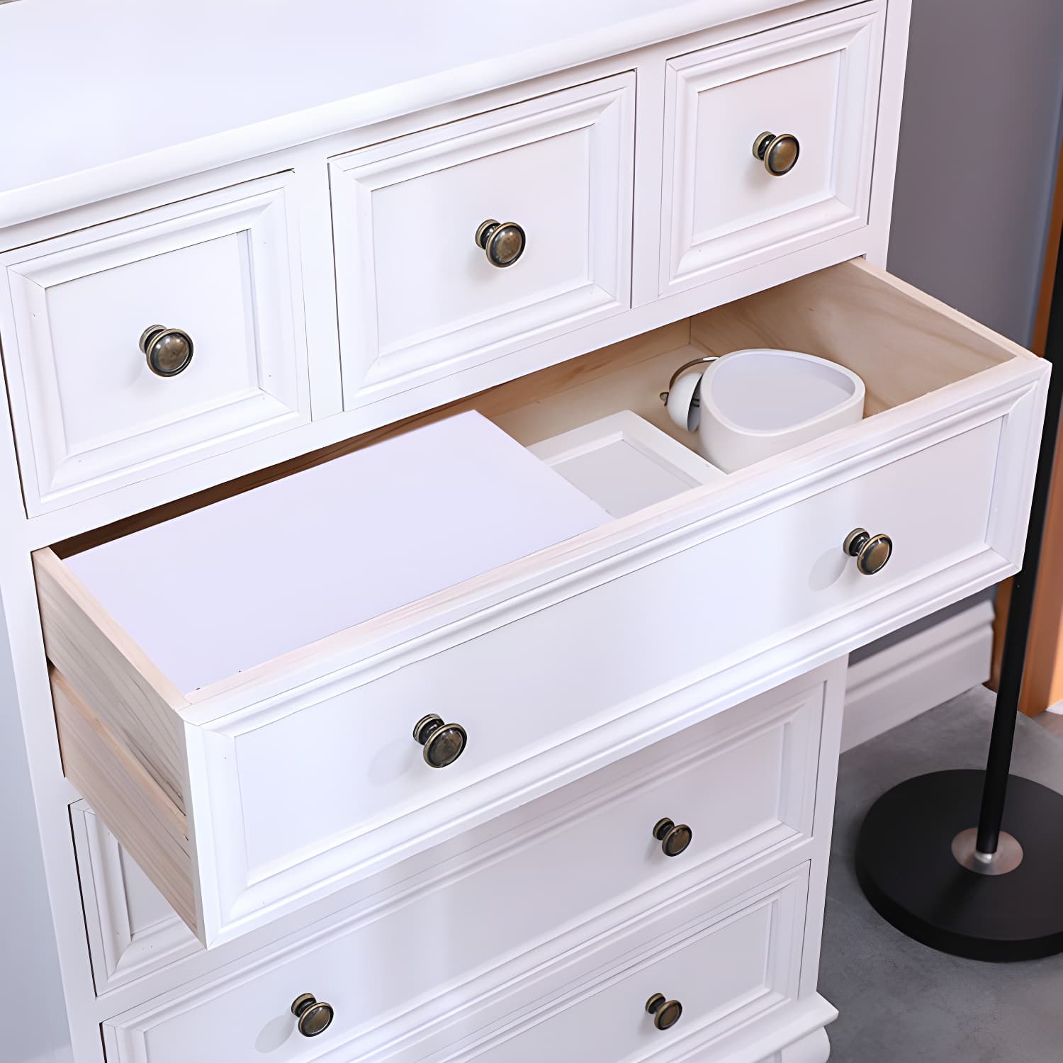 Vintage Solid Wood Dresser 14" W Vertical Storage Chest with Drawers - image 13
