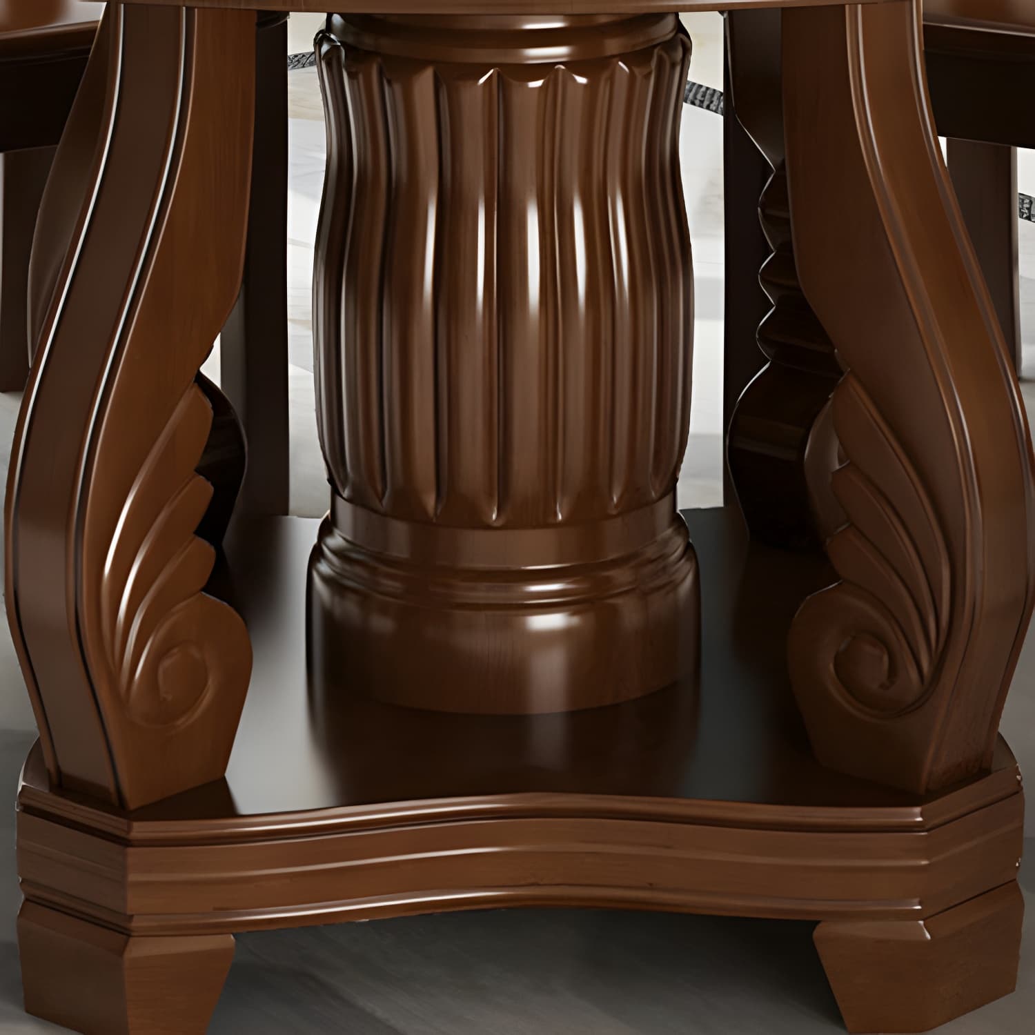 Contemporary Turntable Pedestal Dining Table Wood Dinner Table for Home - image 7