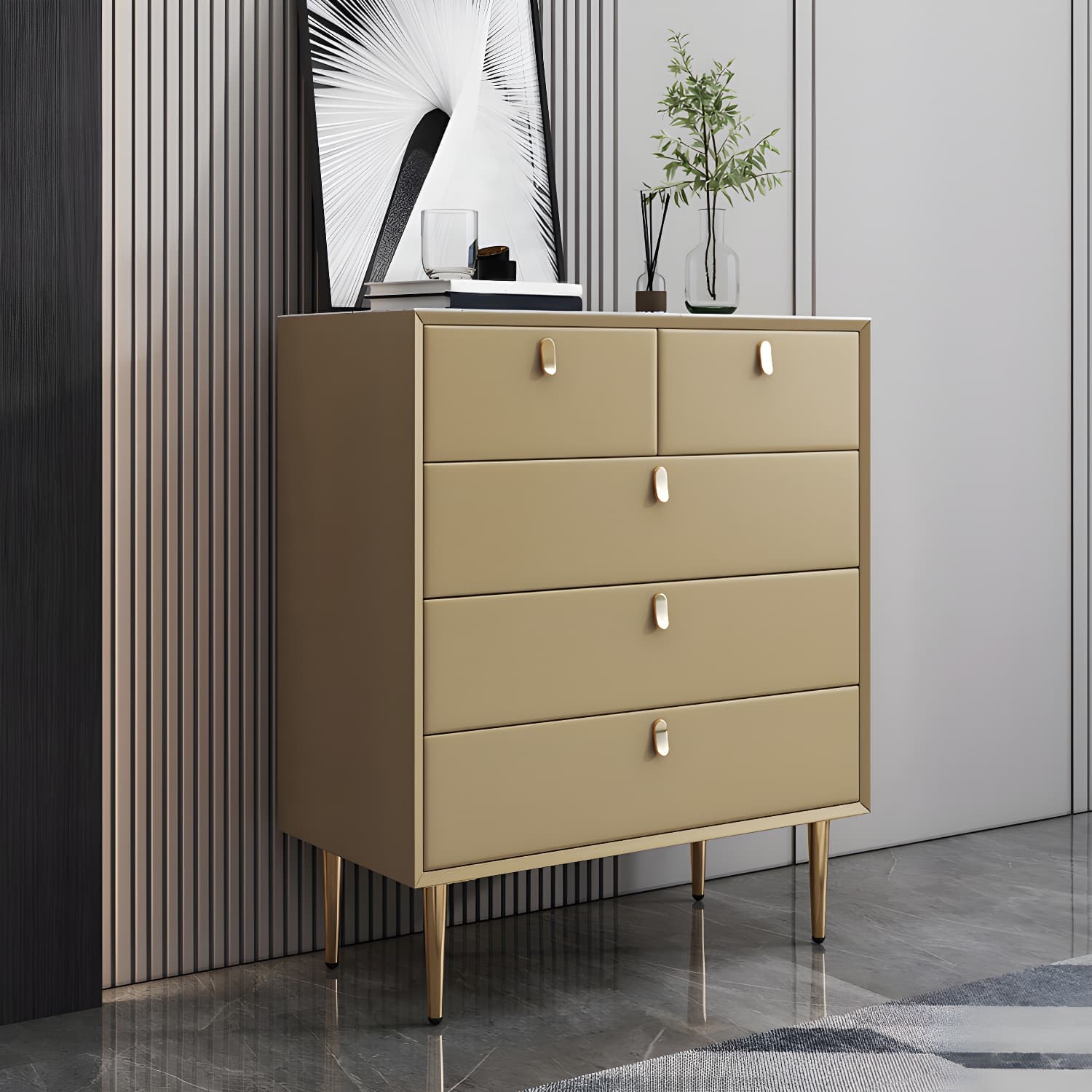 15.6-inch W Storage Chest Classic Glam Dresser with 5/6/7/9 Drawers - image 4