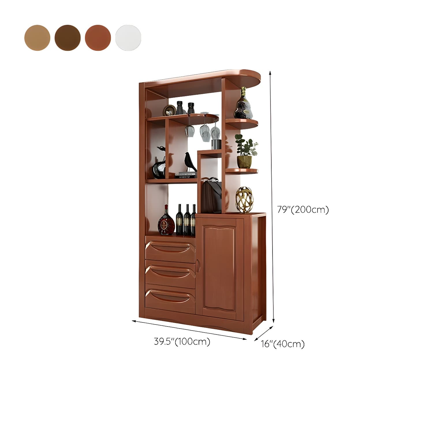 15.7" D Solid Wood 3-Drawer Accent Cabinet with Shelves for Entryway - image 20