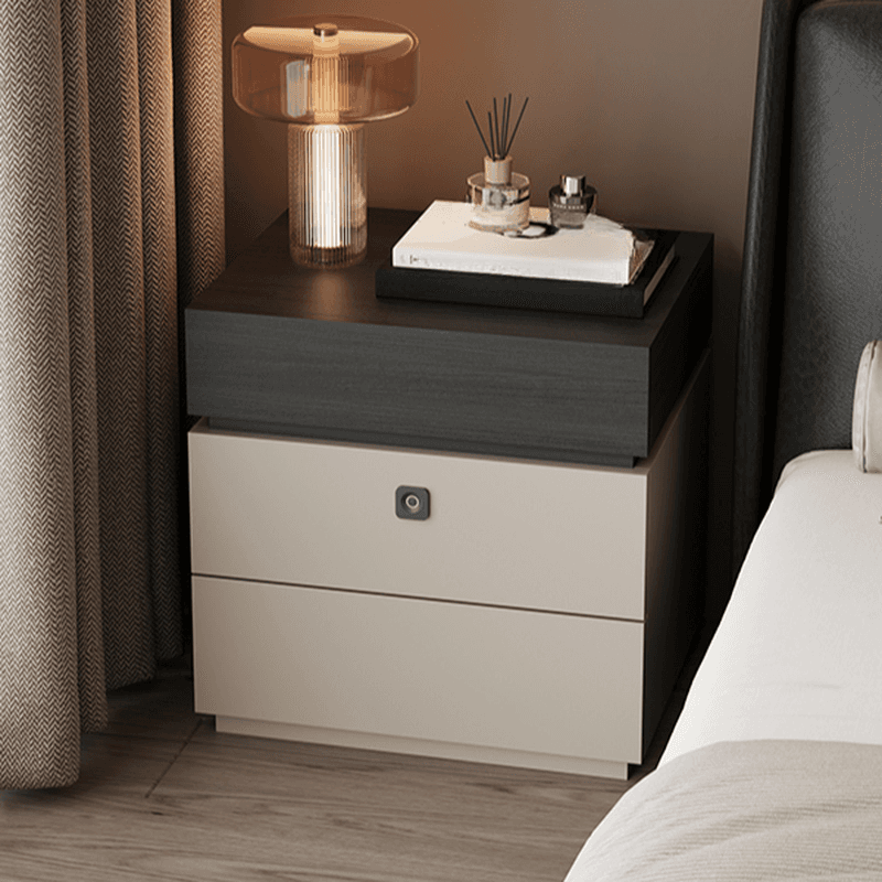 Organic Modern Nightstand With Drawer Organization with 3 Drawers and Real Wood Countertop - image 8