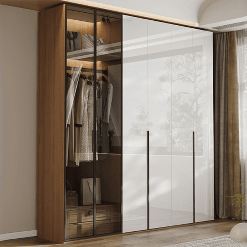 Casual White Lumber Wardrobe Closet with Soft Close Drawer, Door, Interior Shelves, and Clothing Rod - image 6