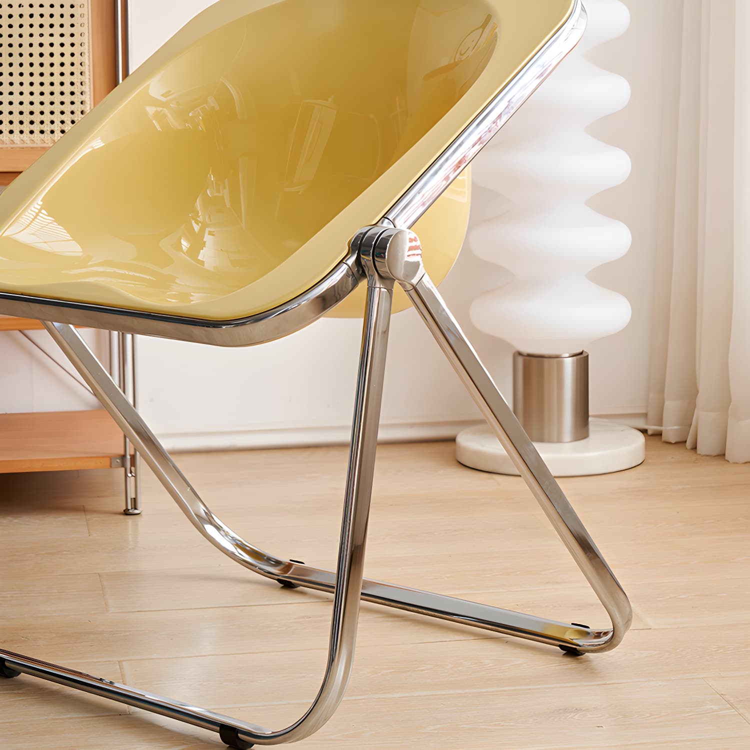 Modern Collapsible Side Chair with Low Back and Foldable Design in Plastic & Acrylic - image 12