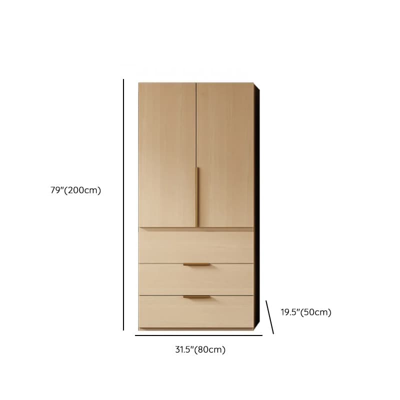 Multicolor/White/Natural Color Art Deco Composite Wood Cabinet Armoire with Hanging Rod, Interior Shelves, Soft Close Door and Soft Close Drawer - image 9