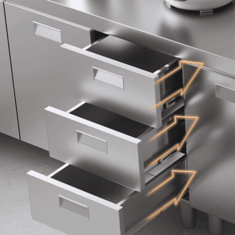 Simple Chrome Standard/Narrow Buffet Table with Alloy Countertop, 3 Doors/4 Doors/2 Doors, 4 Shelves/Three Internal Shelves/2 Shelves, and Functional Storage Cabinet - image 5