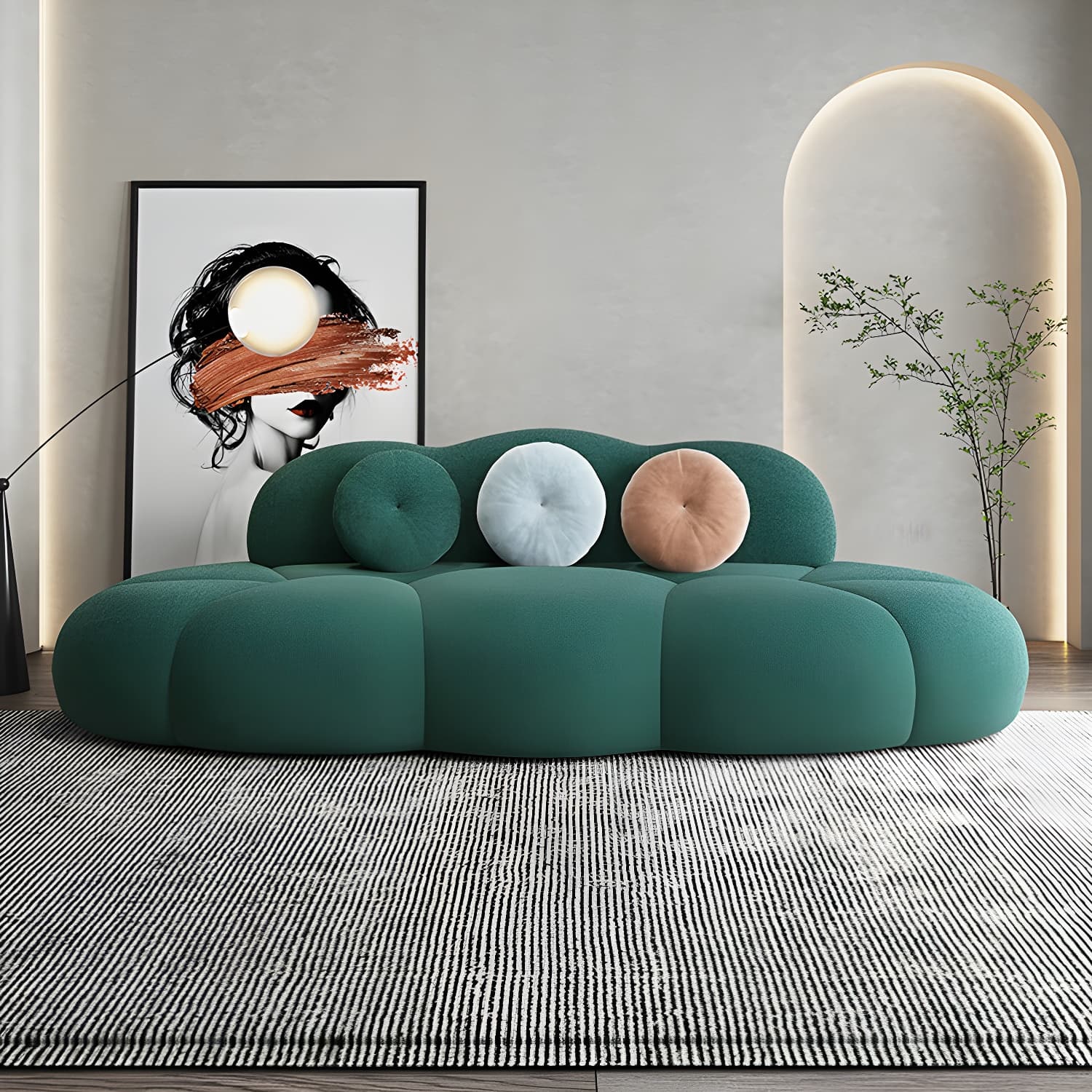 Contemporary Stationary Living Room Armless Standard Cushions Sofa