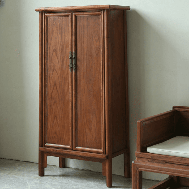 Classic Elm Wood Unattached Utility Cabinet for Drawing Room