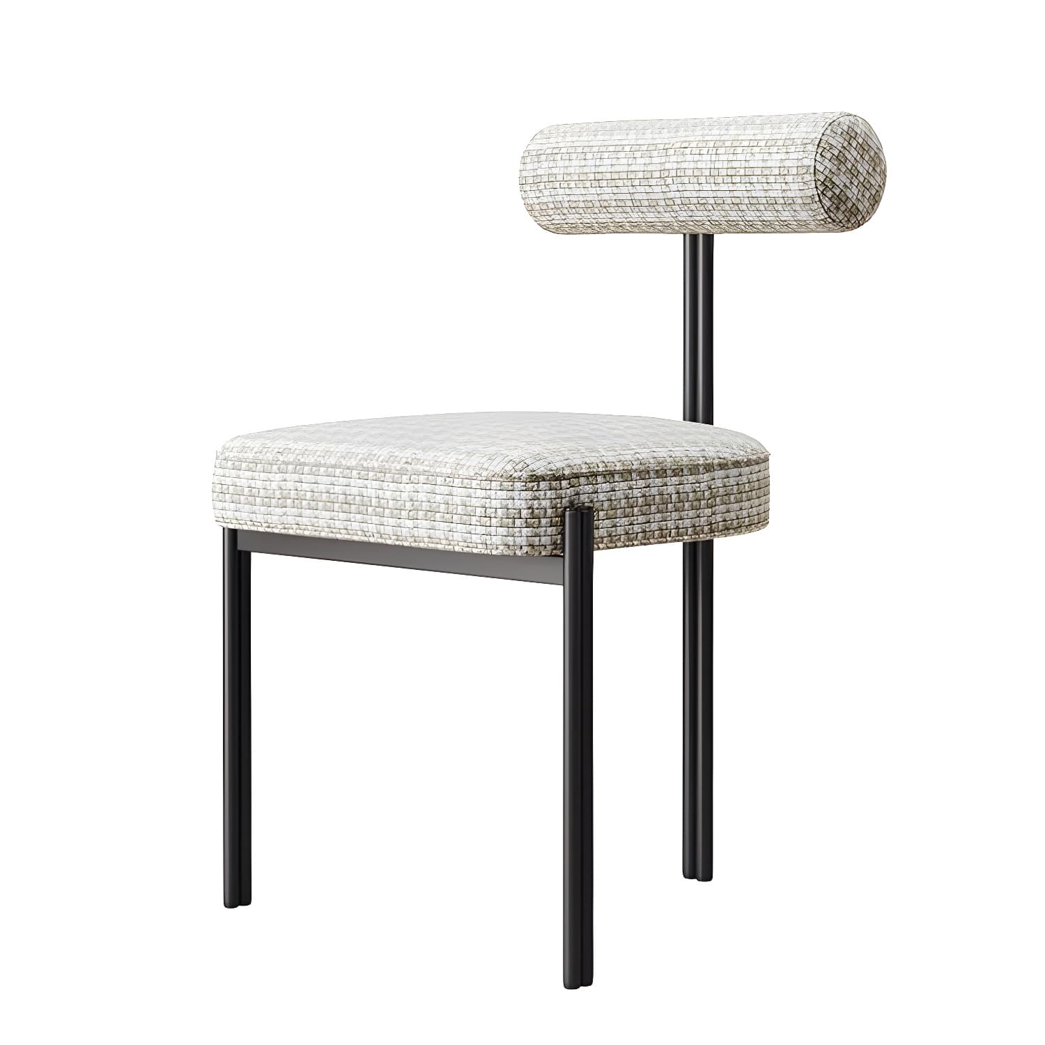 Glam Style Upholstered Dining Chair Open Back Dining Side Chair for Indoor - image 17