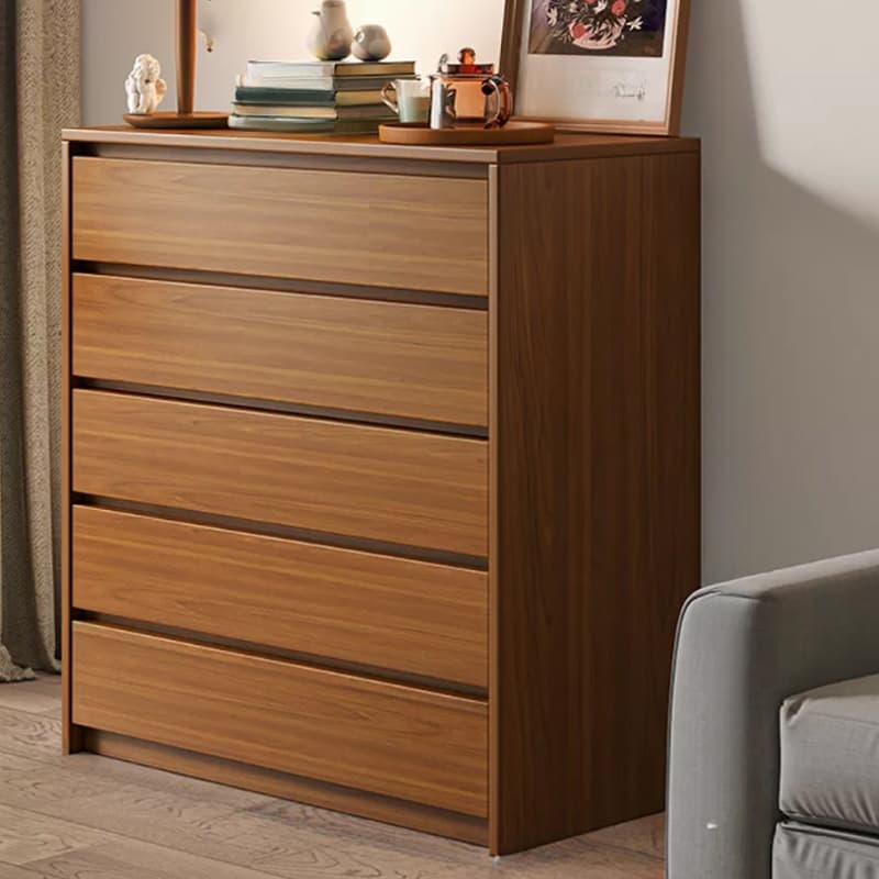 Elegant Brown Wood Double Dresser with Drawers, Modern Style - image 3
