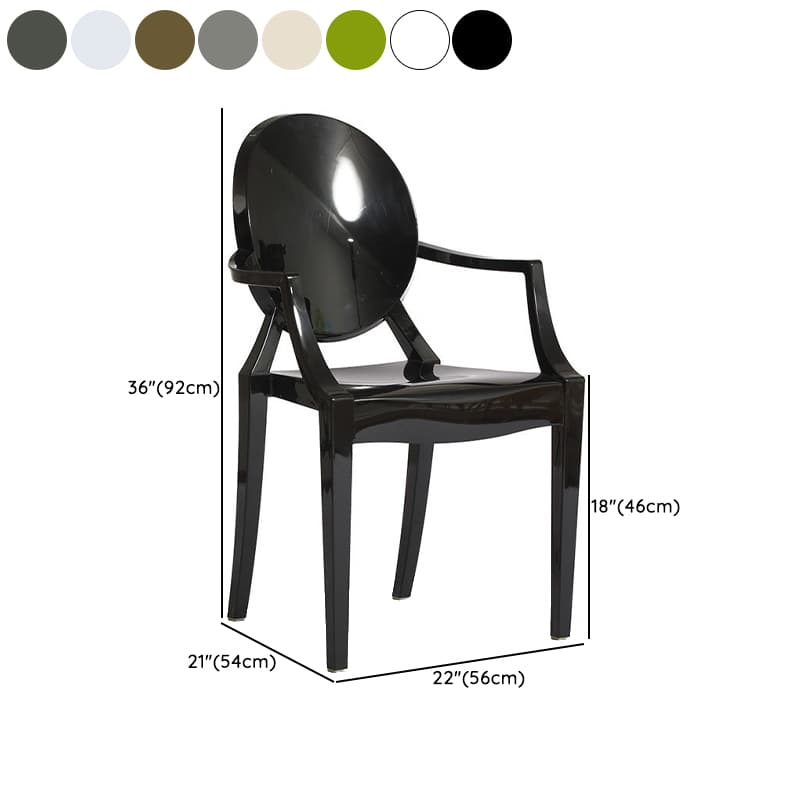 Scandinavian Reliable Arm Chair in Plastic for Dinette with Open Back and Foot Pads - image 14