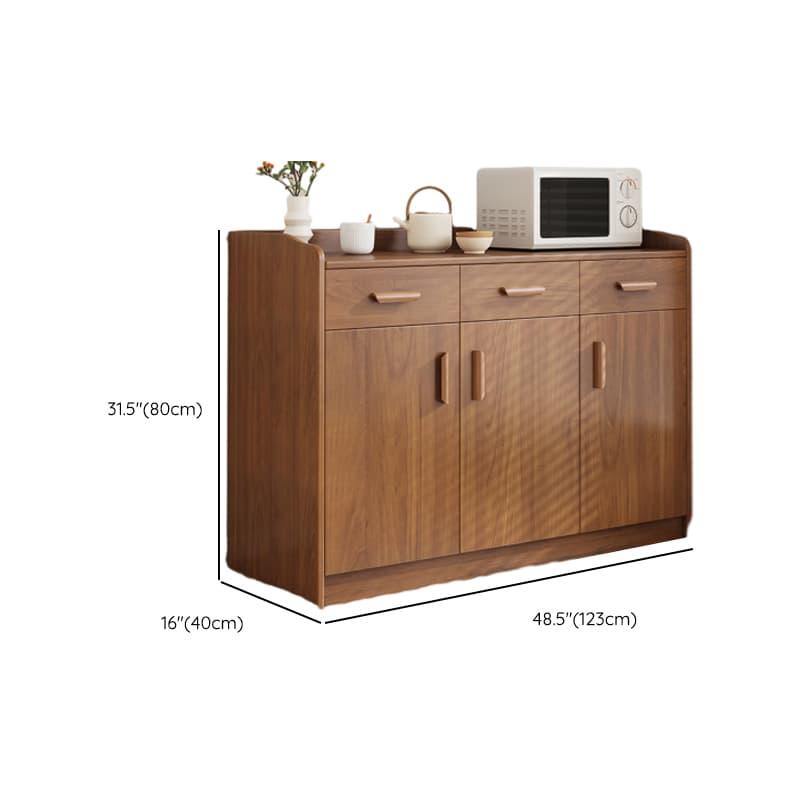 Modish Sideboard/Microwave Shelf Cabinet with Multiple Drawers, Narrow Size, 1 to 3 Shelves, Larder Storage, Timber Countertop, and Various Doors - image 17