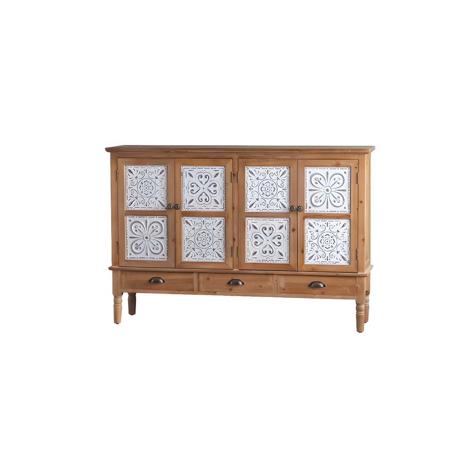 Industrial Accent Cabinet in Natural with Solid Wood Door and Drawers - image 5