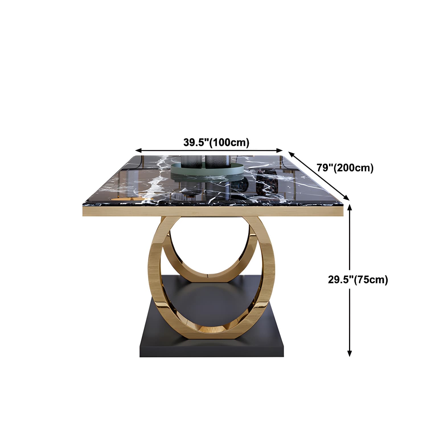 Modern 1/4/5/6/7 Pieces Black Dining Table Set with Marble Top Rectangle Dinette Set - image 15