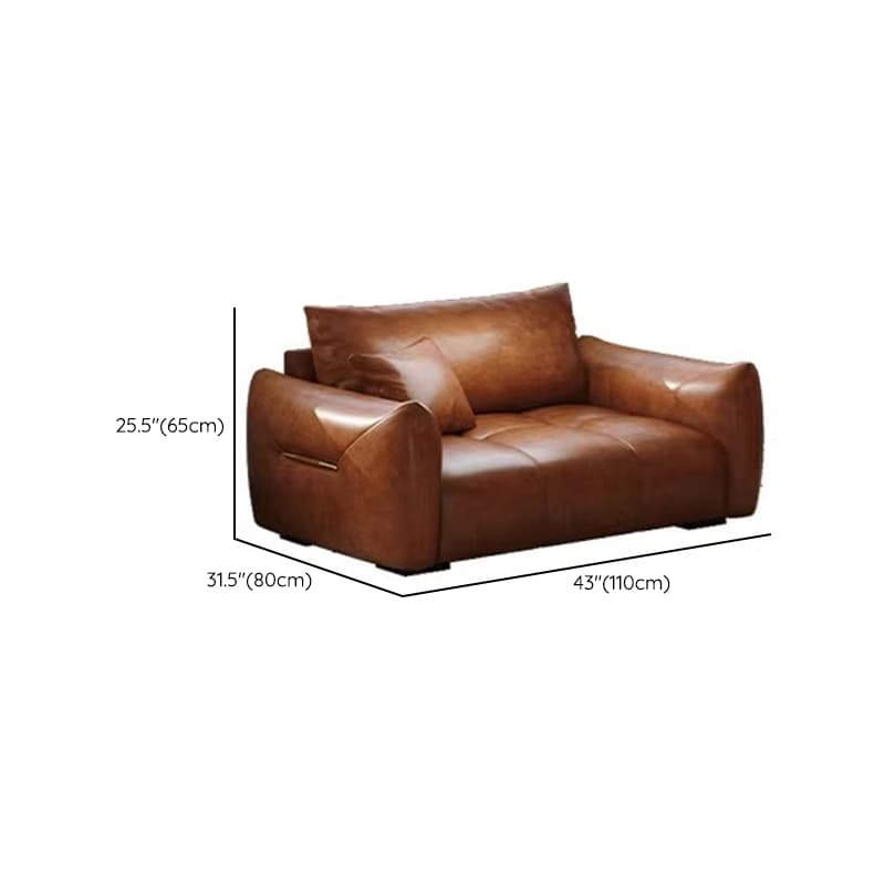 Contemporary Cocoa Standard Sofa Stain Resistant Solid Color with 2 Pillows for 5-seater/Seats 4/3-seater - image 12