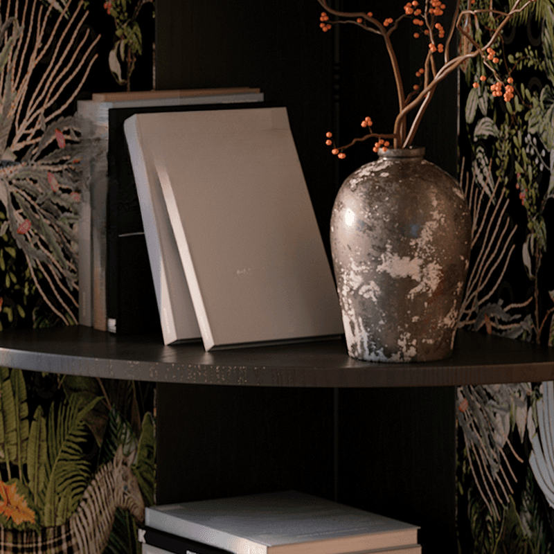 Modern Simple Style Nook Decorative Cabinet with 6 Exterior Shelves/4 Exterior Shelves, Ash Wood Countertop in Matte Black - image 7