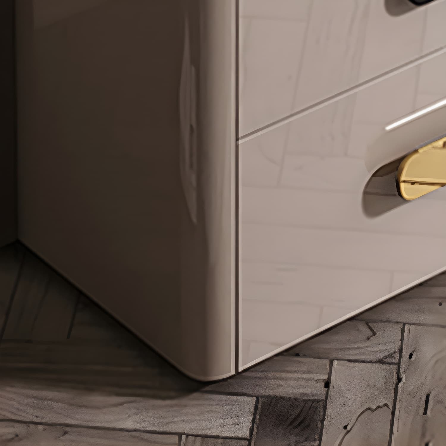 3-Drawer Nightstand with USB charging 21.65" Tall Faux Leather Nightstand - image 10