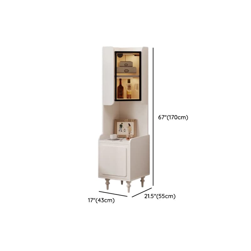 Scratch-immune Accent Cabinet with 2 Exterior Shelves, Sintered Stone Countertop, Glazed Door, Stain Resistant, and LED Lighting - image 7