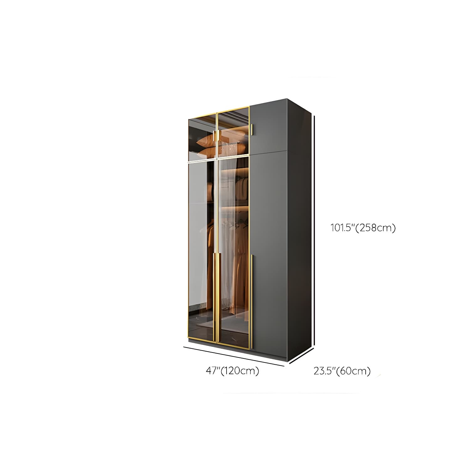 Modern Glass Wardrobe Wardrobe Armoire Wardrobe Cabinet for Home - image 26