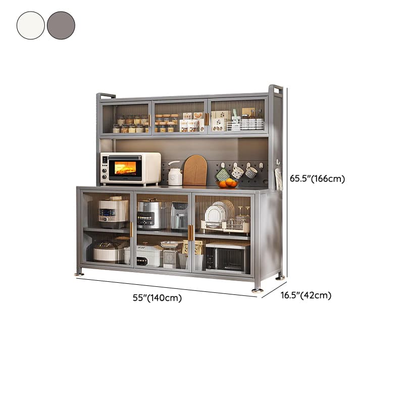 Modern Steel Sideboard Standard-Sized Open Storage Non-Adjustable Shelves - image 19