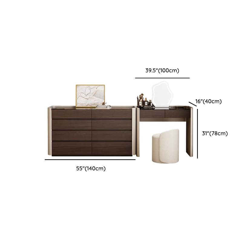 Auburn Multi-Purpose Vanity Set with 10 Drawers, Lighting, and 2-in-1 Functionality - image 8