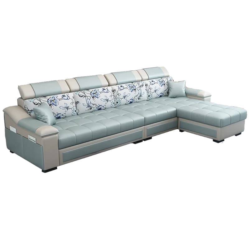 Cushion Back Wood Black 9 Feet Pillow Top Arm Sectional Sofa - image 7