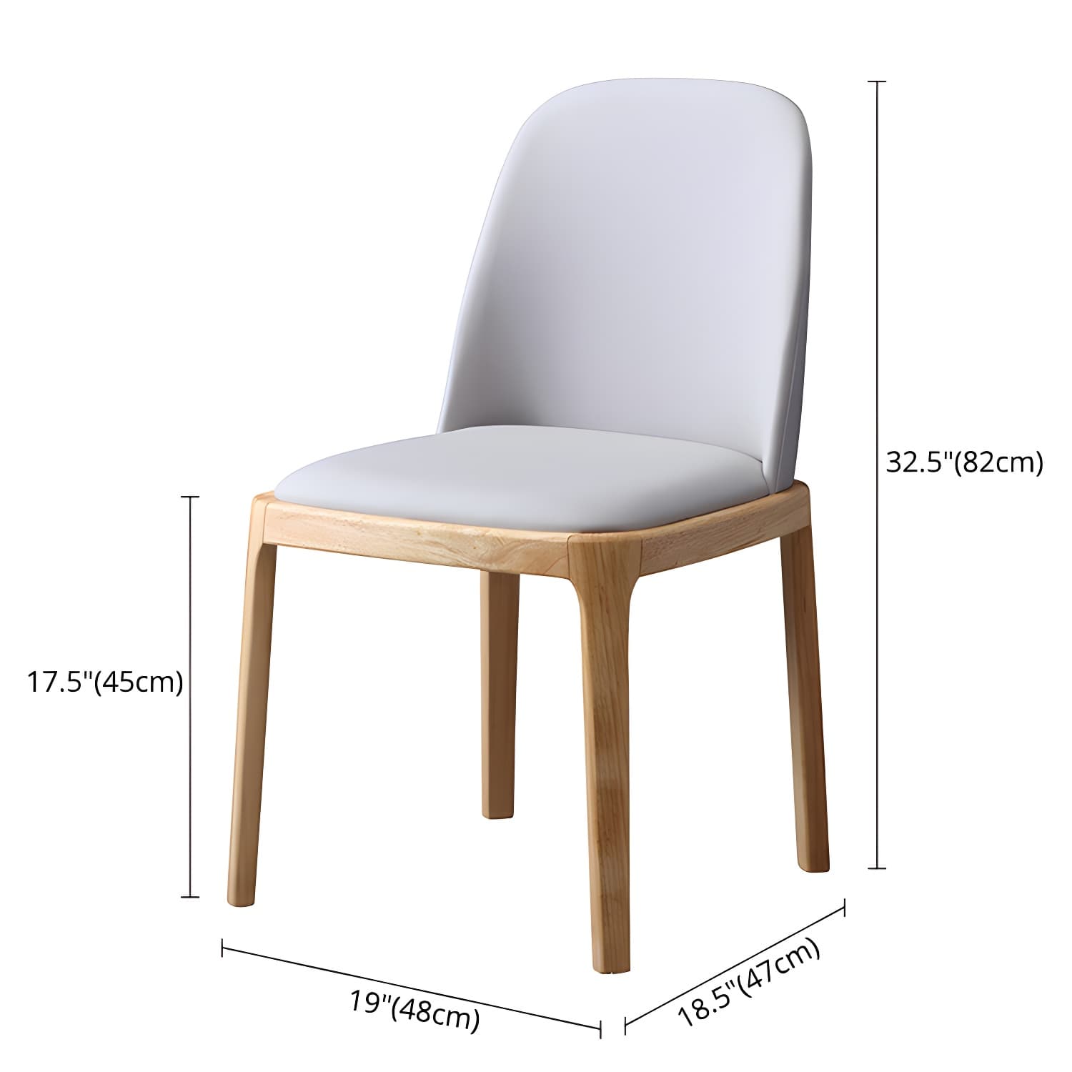 Scandinavian Home Side Chair Parsons Back Wood Armless Dining Room Chair - image 29
