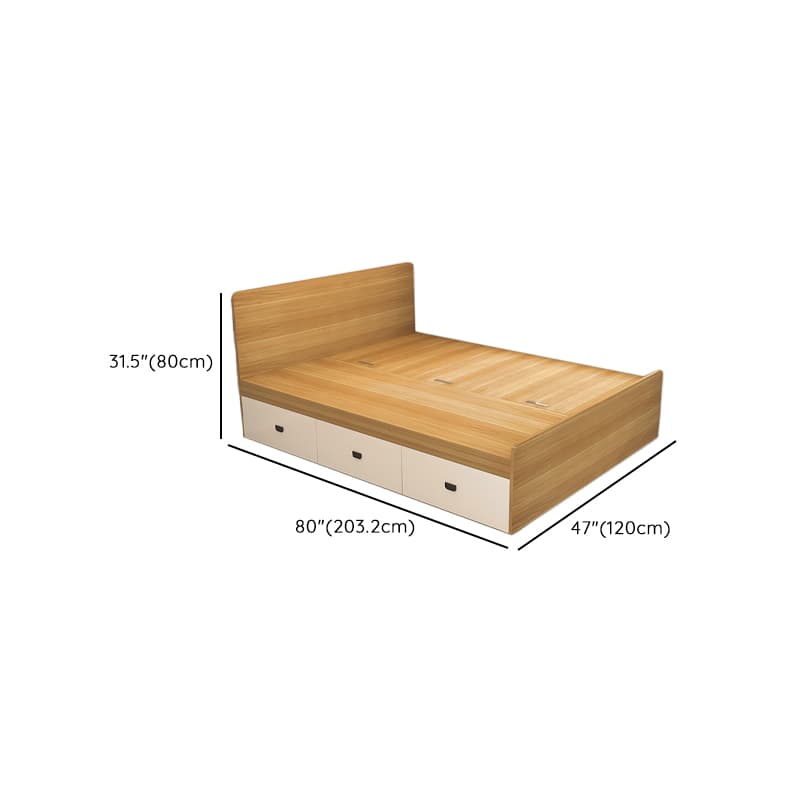 Natural Color Solid Color Storage Included Bed with 3 Storage Boxes for Bedroom - image 11