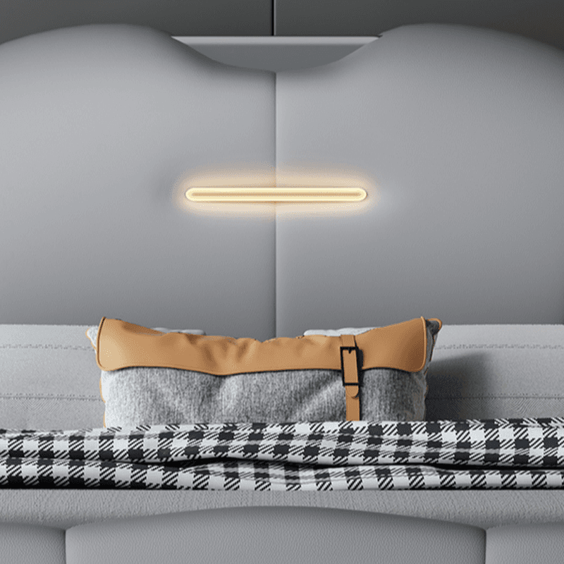 Light Gray Storage Included/Panel Bed with 3 Storage Boxes, Natural Wood Frame, Sponge Upholstery, and Lighted Headboard