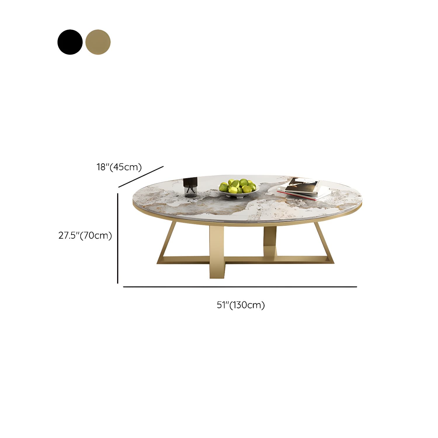 Metal Cross Legs Cocktail Table Luxurious Oval Stone Top Coffee Table - image 20