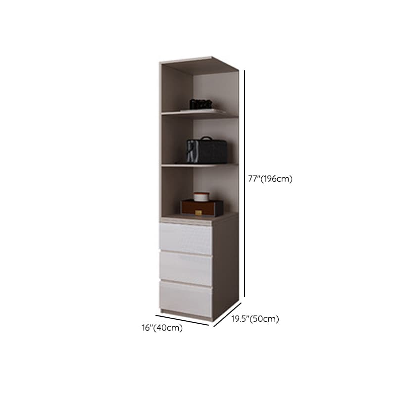 Simple Freestanding Cream Manufactured Wood Cabinet Armoire with Interior Shelves, Clothing Rod & Soft Close Drawer - image 32