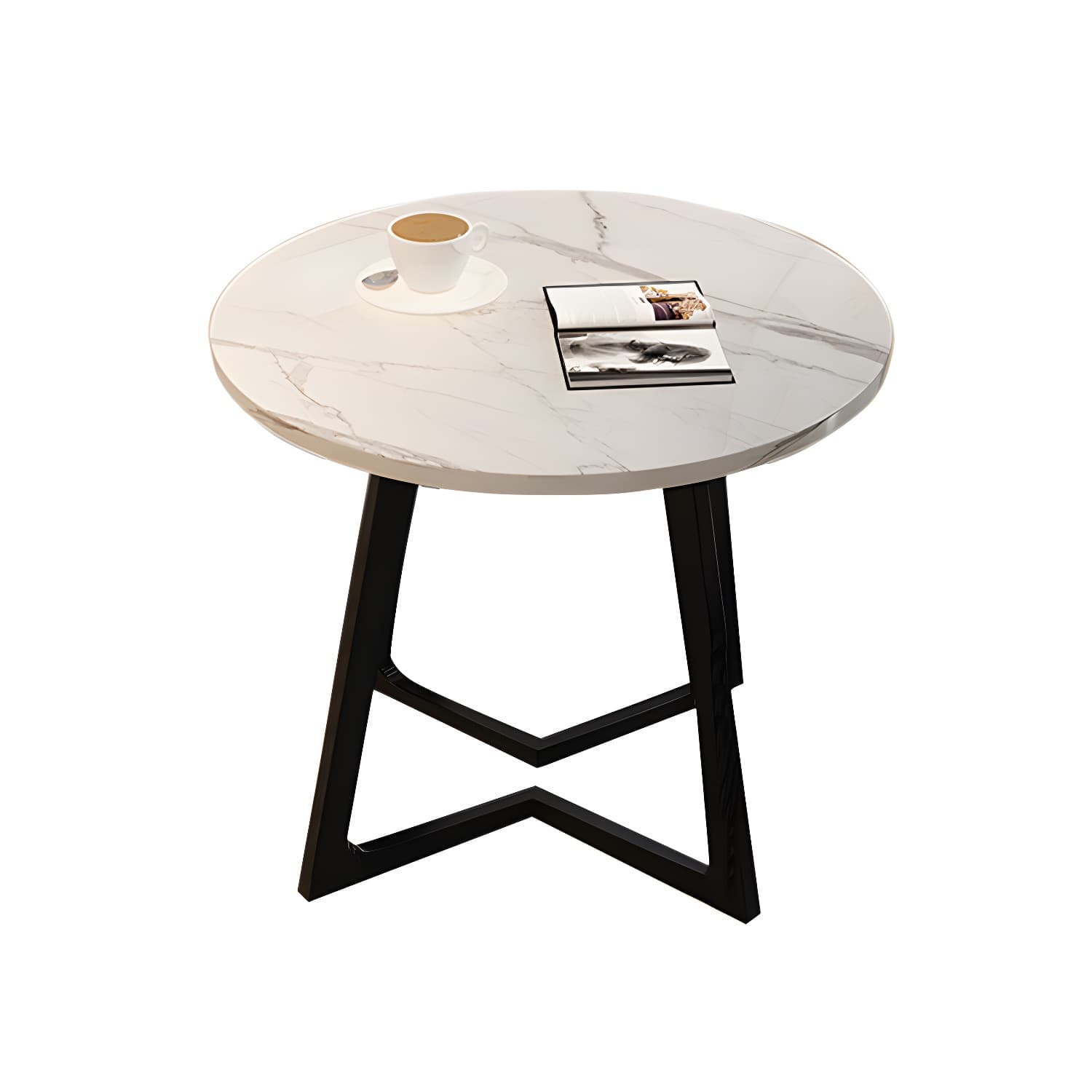 5 Piece Round Shape Contemporary Dining Room Chair and Table Set - image 10