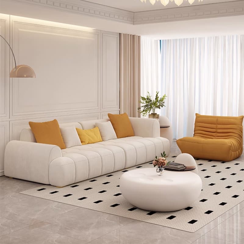 Six-Seated Beige Sectional Sofa: Anti Cat Scratch Fabric, Modern Style, Wood Frame, Tight Back - image 8