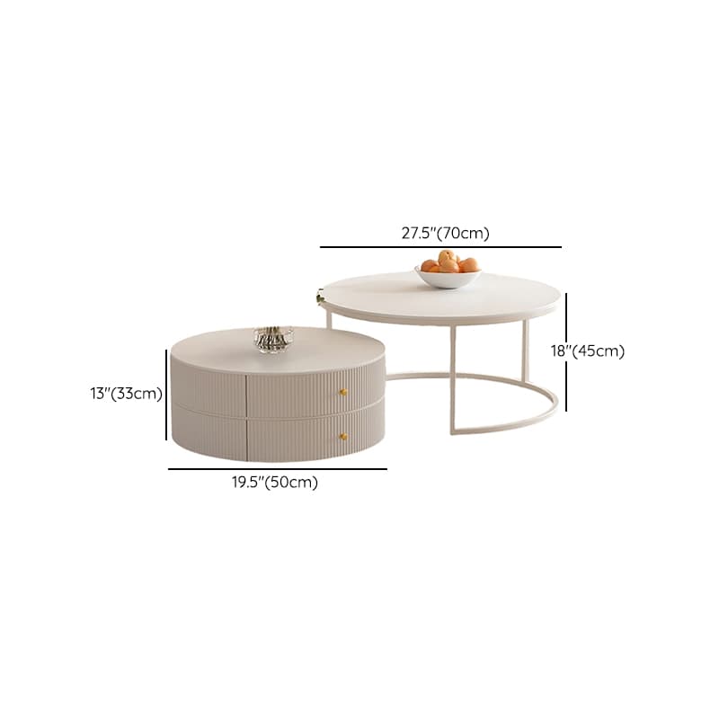 Round Coffee Table - Modern Style, Standard Size, Non-Upholstered, 2 Drawers, Scratch Resistant - image 30