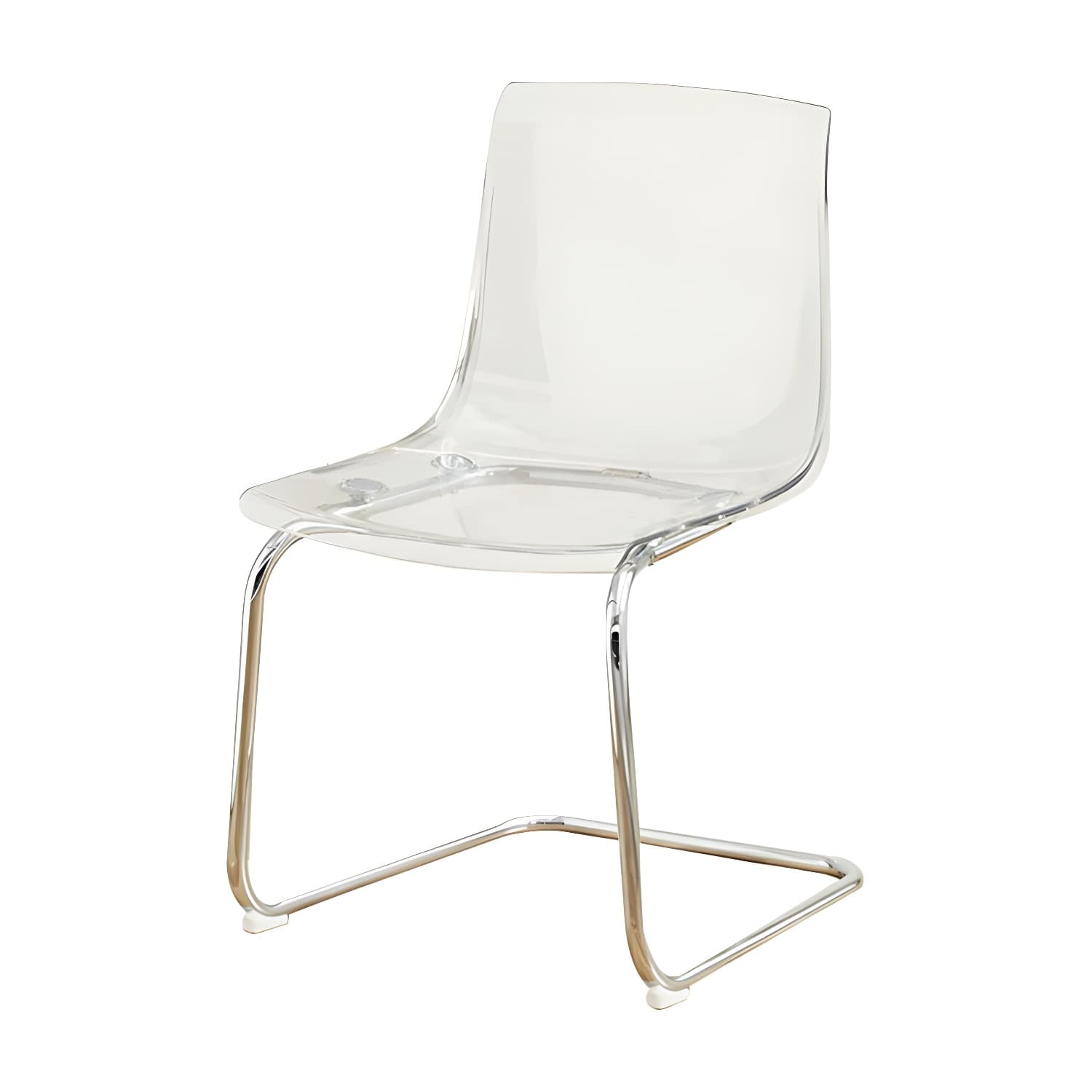 Scandinavian Style Silver Leg Plastic & Acrylic Side Chair for Kitchen & Dining - image 4