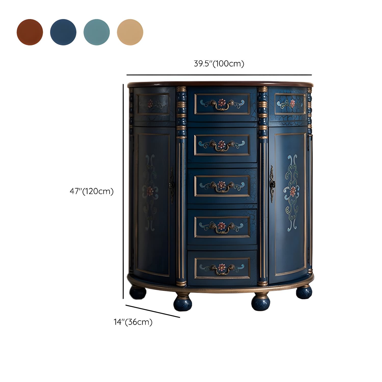Industrial Distressed Wood Storage Cabinet 2 Doors Rectangle Accent Cabinet - image 16
