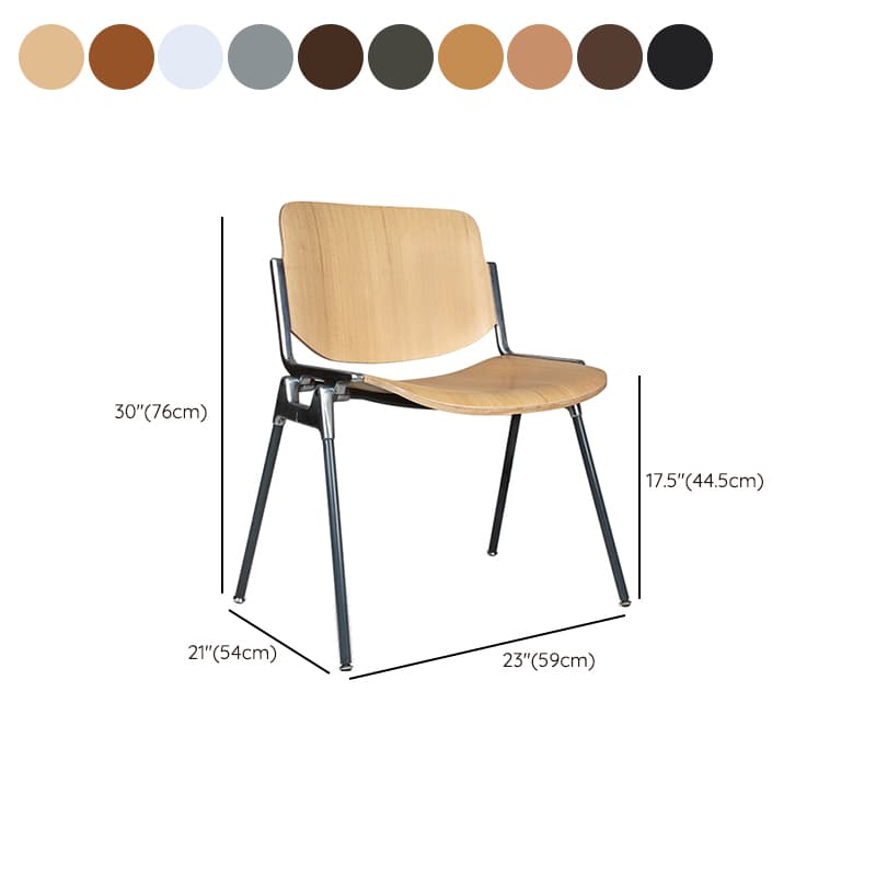 Old School Ventilated Back Armless Chair with Ink/Metallic Metal Legs, Nestable - image 25
