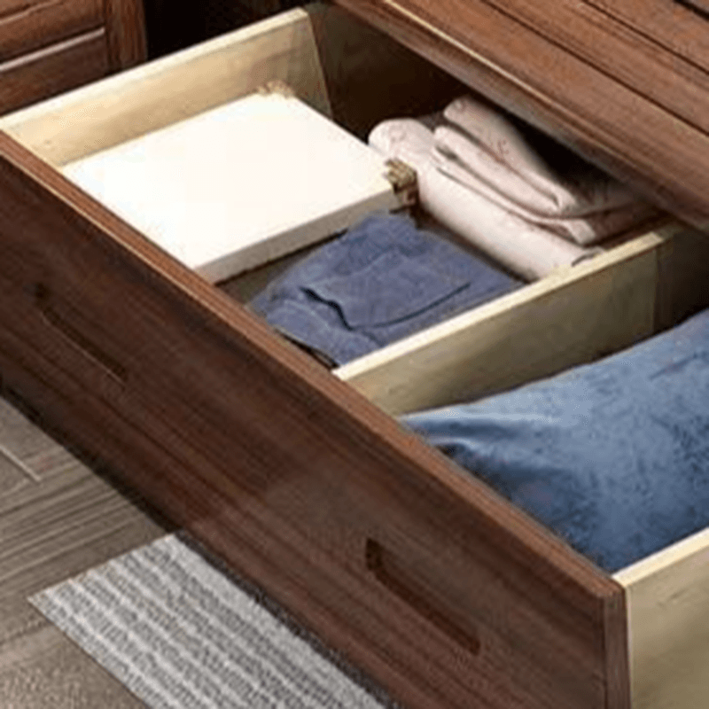 Old School Lumber Framed Solid Color Platform Storage Bed/Storage Panel Bed for Bedroom, 2 Storage Boxes Included/Not Included - image 6