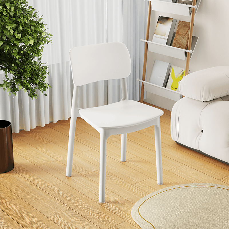 Art Deco Parlor Side Chair with Ventilated Back, Ink/Dark Gray/White Synthetic Material Legs, Pile-upon-able, and Foot Pads - image 13