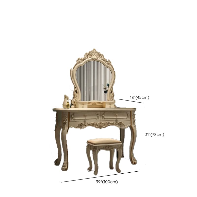 Standard/Small/Large Retro Cream Timber Vanity Set with Chair & Standing Mirror - image 14