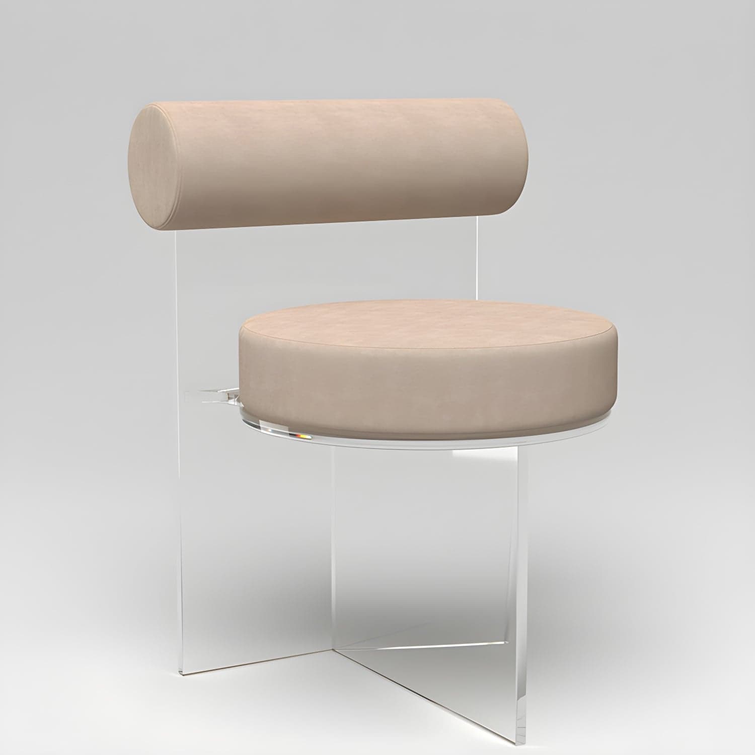 Modern Clear Leg Side Chair with Solid Back and Low Back Heights for Kitchen & Dining - image 3