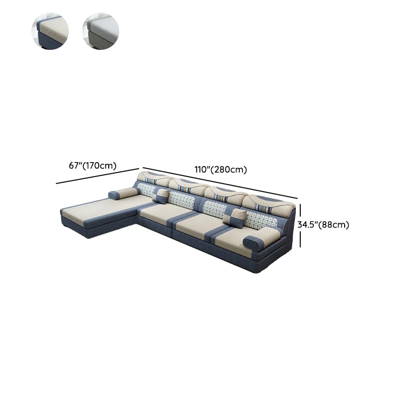 Large L-Shape Sponge-Filled Black Wood Pillow Top Arm Sofa Chaise with Partial Assembly - image 22