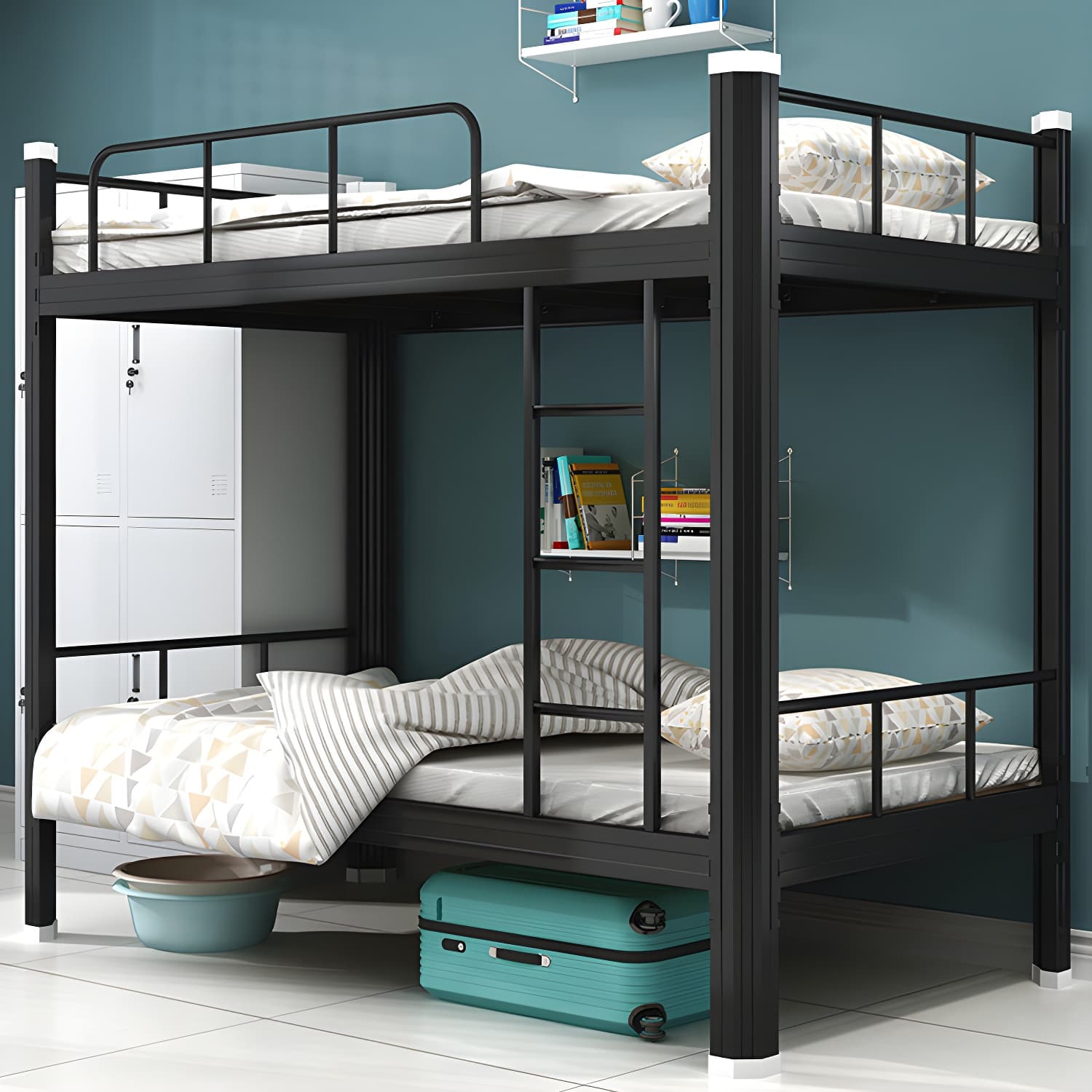 Modern Bunk Bed Dormitory Bedroom Metal Bed Frame with With Headboard and Footboard - image 4
