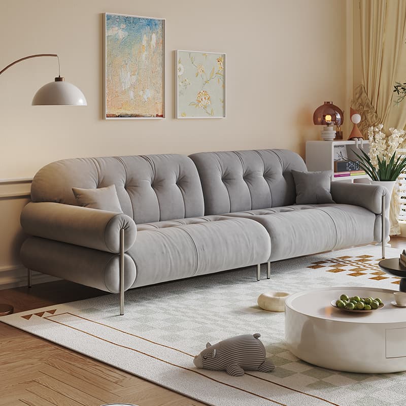 Modish Solid Color Stain Resistant Standard Sofa/Loveseat for 3-seater/4-seater/5 Person - image 7