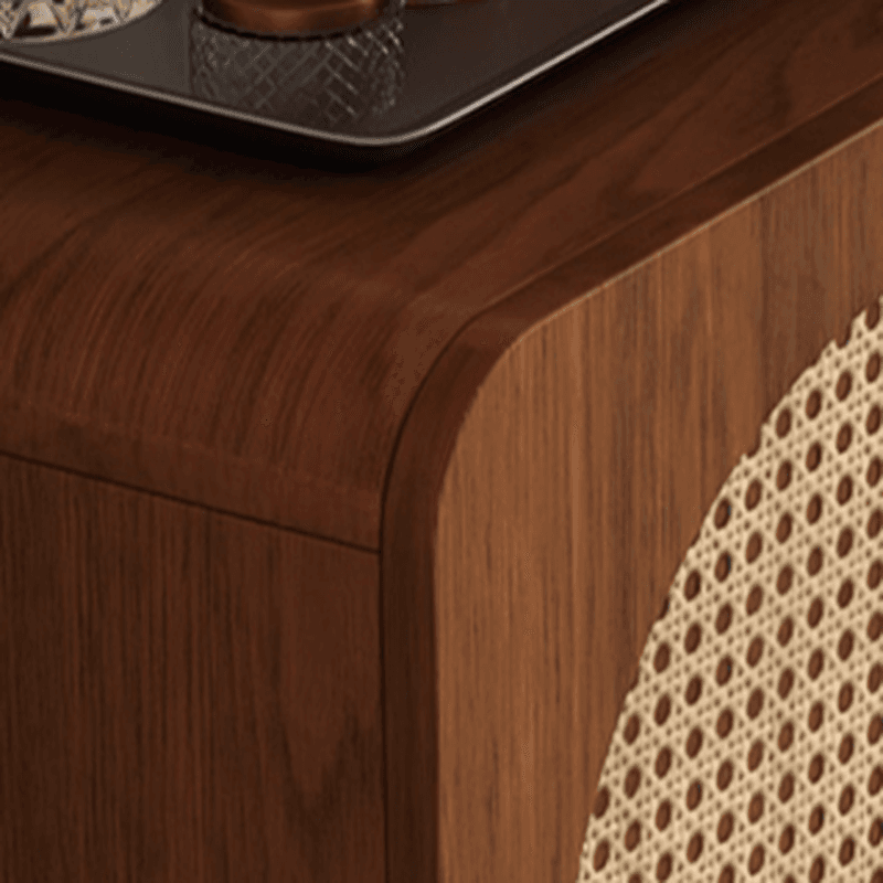Simple Rectangular Accent Cabinet with Storage, Engineered Wood Countertop, Pull Knobs, Auburn Top, and Soft Close Drawer - image 4