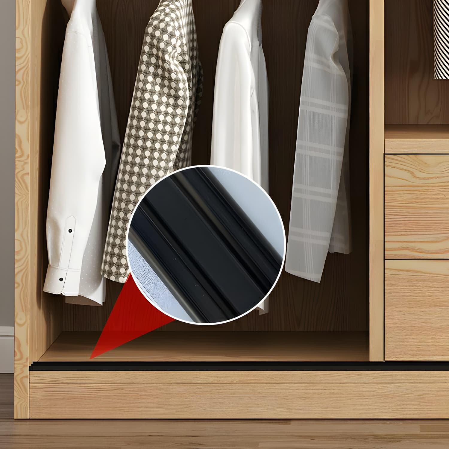 Contemporary Wood Sliding Cloth Rod Included Wardrobe for Bedroom - image 6
