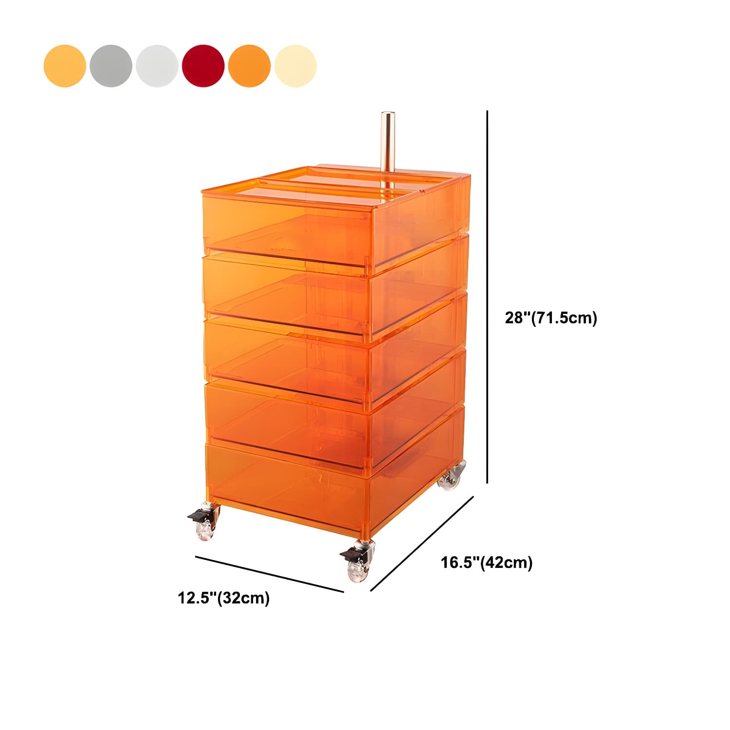 Plastic Nightstand Or End Table 28" Tall Nightstand with Drawers and Wheel - image 22